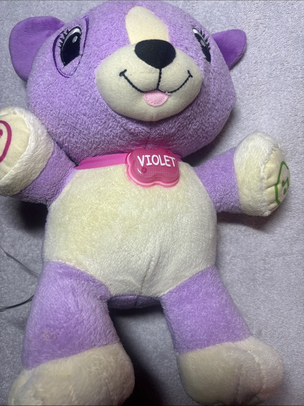 Interactive Violet Plush Puppy Toy - Purple Cream